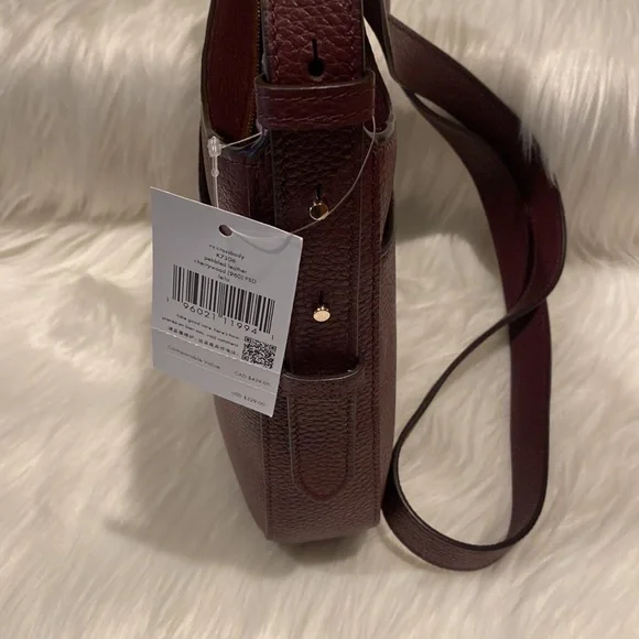 Kate Spade ♠️ Leila K7306 North South, Cranberry color, Leather Crossbody, NWT